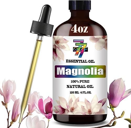Aceite esencial Magnolia de 4 onzas líquidas (4.1 fl oz), aceite de magnolia para difusor, hogar, baño, spa, masaje, yoga, vela de bricolaje, jabón