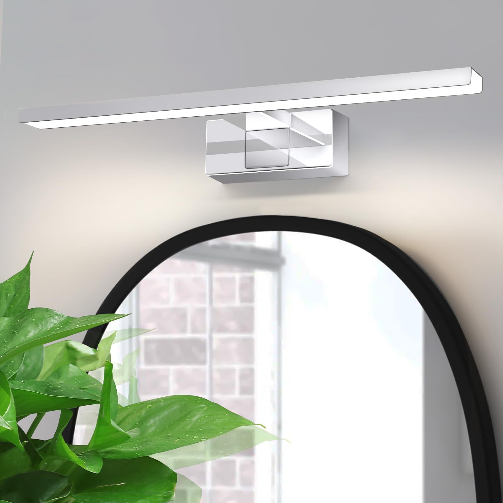 Lampada da Parete LED per Bagno, 40 cm, Design Moderno, Cromata | Lampada da Specchio con Illuminazione Neutra 4000K, Elegante Luce a Parete per Bagno, Facile Installazione