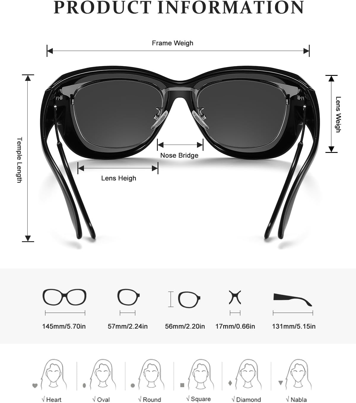 Wzerry Sunglasses Fit Over Glasses for Women, Retro Over Prescription Glasses Polarized UV 400 Protection with Rhinestone - Image 4