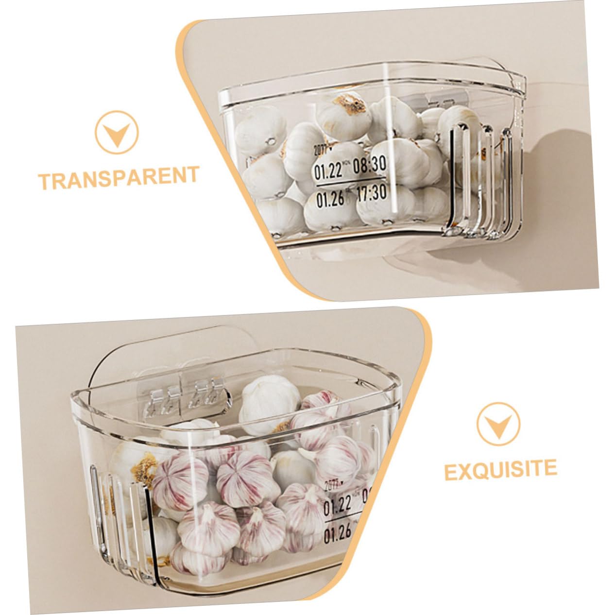 Alipis 8stücke Wandhängender Aufbewahrungskorb Für Zwiebeln Und Knoblauch Transparente Küchenorganizer Für Gewürze Obst Und Lösung Platzersparnis Küche
