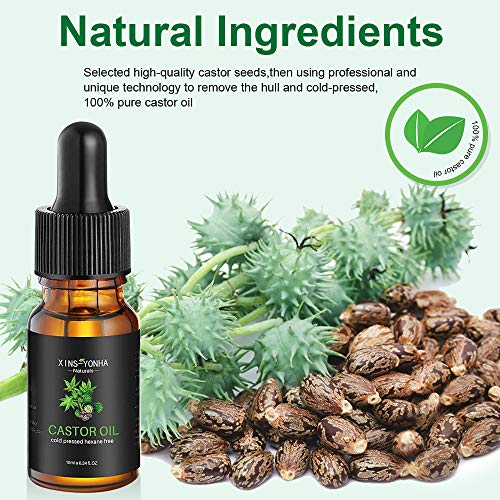 Organic Castor Oil, Pure Cold Pressed Castor Oil for Skin Care Eyelashes Eyebrows Nail,Hair Growth Serum Eyebrow Growth Serum with Eyelash Brush (10ml) Organic Castor Oil, Pure Cold Pressed Castor Oil for Skin Care Eyelashes Eyebrows Nail,Hair Growth Serum Eyebrow Growth Serum with Eyelash Brush (10ml)