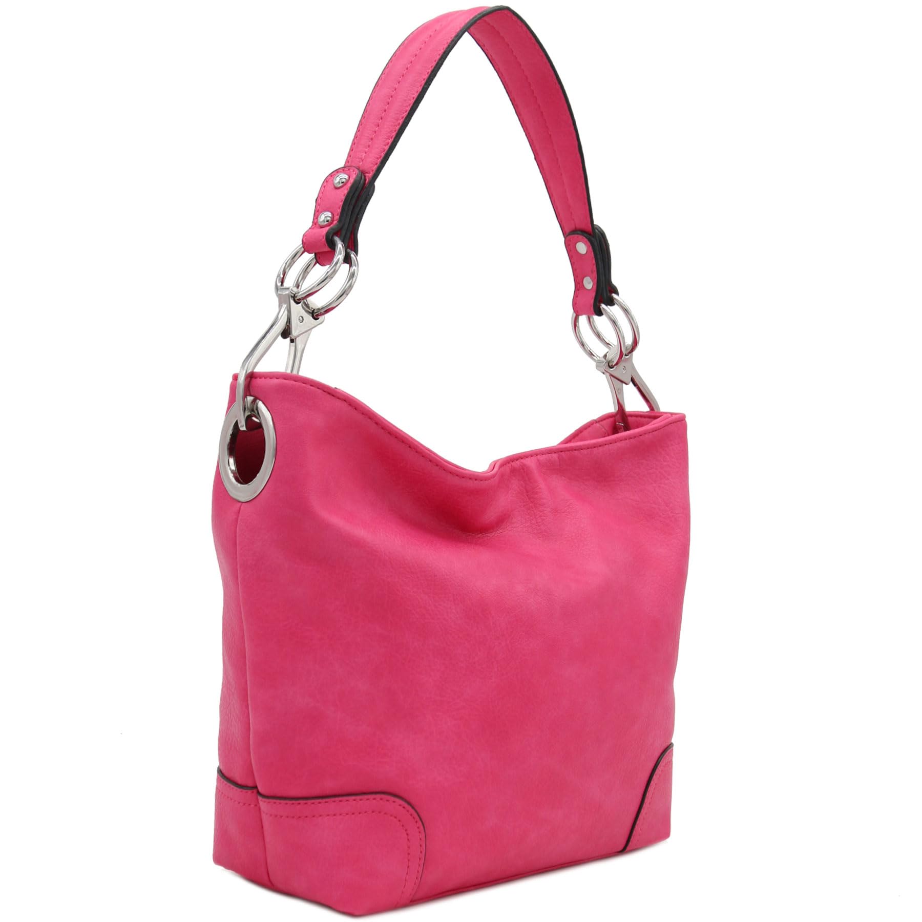 Hobo Shoulder Bag with Big Snap Hook Hardware