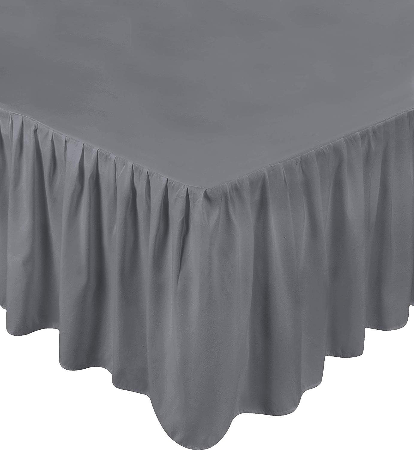 Utopia Bedding Bed Ruffle - Dust Ruffle - Easy Fit with 15 Inch Tailored Drop - Hotel Quality, Shrinkage and Fade Resistant (Twin, Grey)
