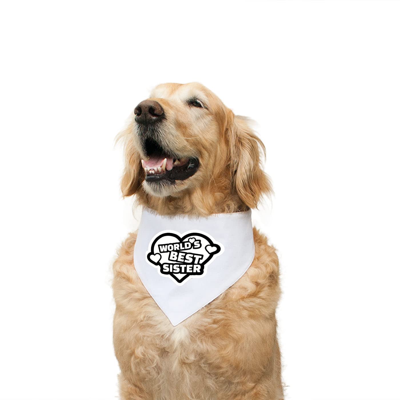 Ruse Reversible Dog Bandana World Best Sister Printed 100% Cotton Off White and Blue Curacao Striped Dog Scarf/Dog Gift Adjustable Snap Button for Dogs/Medium (B09RSR7LD2) Amazon Price History, Amazon Price Tracker