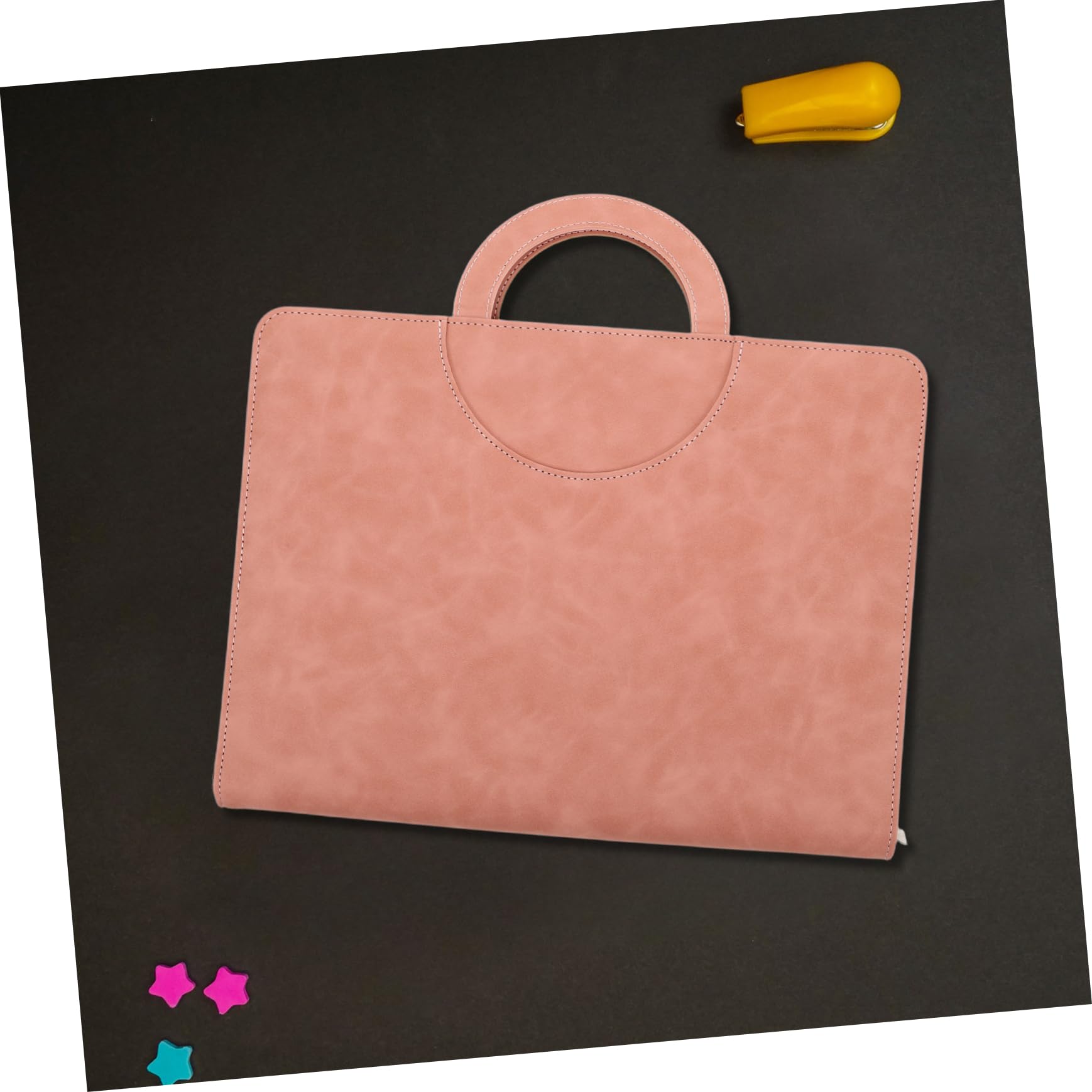 Cartellina Portadocumenti A4 Organizer Multifunzione in Pu con Cerniera Sicura Custodia Rosa per Viaggi e Spostamenti per Studenti e Professionisti