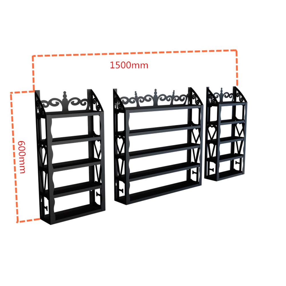 Metal Wall-Mounted 5-Layer Nail Salon Nail Polish Rack Wall Shelf Black and White Cosmetic Bottle Storage Box and