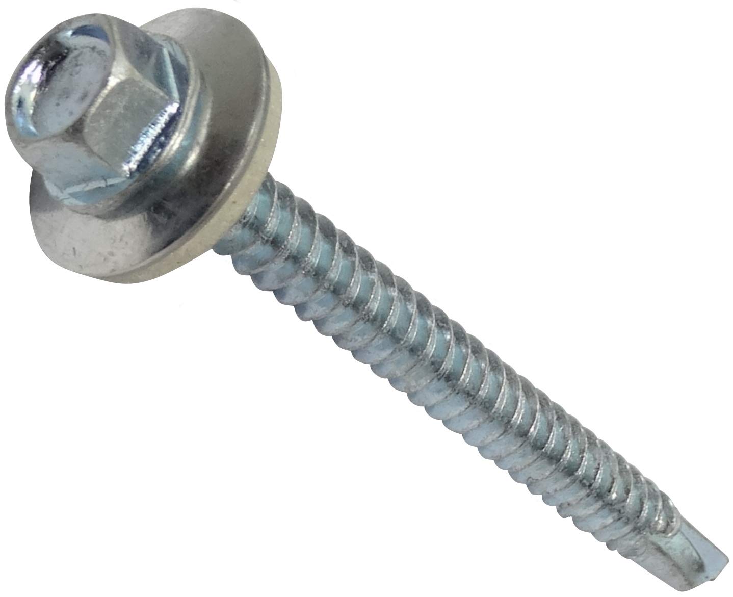 AERZETIX - C44541 - Juego de 100 - Tornillo autoperforante M5.5x60mm + arandela de estanqueidad - con huella hexagonal 8mm - en acero galvanizado - DIN7504K - chapa metal canalones paneles sándwich