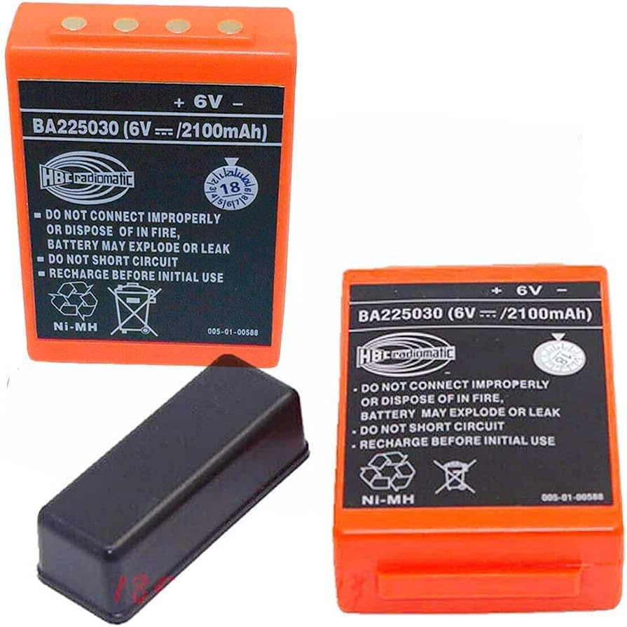 (Pack of 2) 6V 2100mAh BA225030 Ni-Mh Rechargeable Battery HBC Radiomatic Battery BA225030 for HBC Crane Remote Control Pump Truck Battery