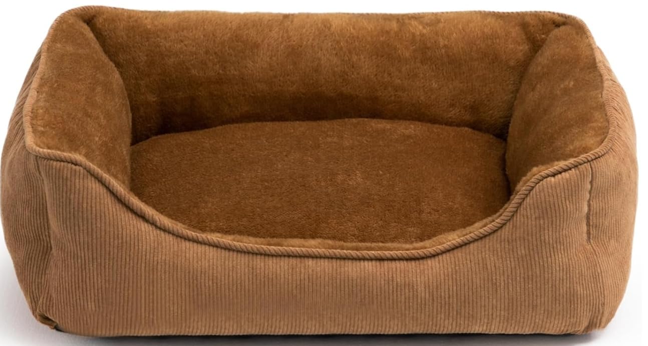 Panier pour chat et chiot marron coussin de sommeil 55x45x15cm