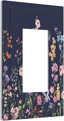 Miniatura 118 de Placa Cubierta de Interruptor de Luz de Palanca Individual con Diseño de Flor Botánica en Tablero de Madera Rústico Estilo Granja - Placa de Pared