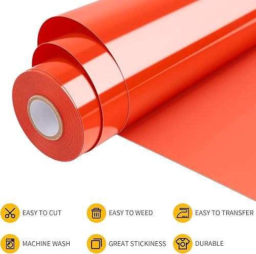 Miniatura 10 de VinylRus Vinilo de transferencia de calor, rollo de vinilo para planchar de 12 pulgadas x 35 pies, color azul rey para camisas, vinilo HTV para