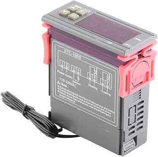 STC-1000 Digital Thermostat, Smart Heating/Cooling, Temperature Regulator for Heat Pump, AC110-240V, -58°C to 230°C, ABS Flame Retardant Material