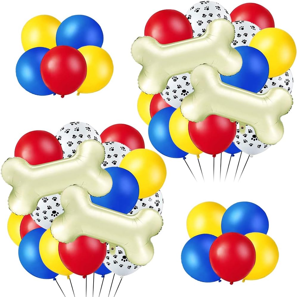 44Pcs Paw Print Balloons Set,Dog Party Balloons Decorations,Included