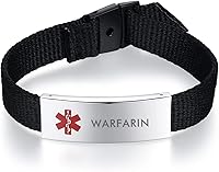 Vista 30 de mnmoom Pulseras de alerta médica para mujeres y hombres, pulseras médicas de lona fáciles de usar, ajustables de 5 a 8 pulgadas