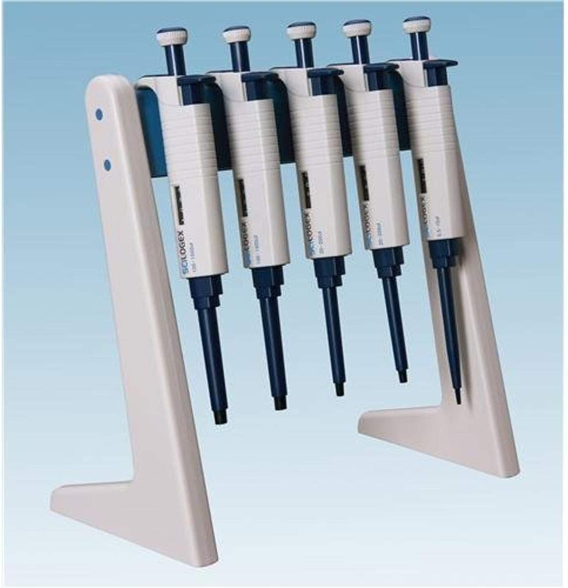 SCILOGEX Linear Pipettor Stand – Holds Up to 6 Pipettors – Space-Saving Laboratory Organizer – Durable & Lightweight Pipette Holder (2 Pack)