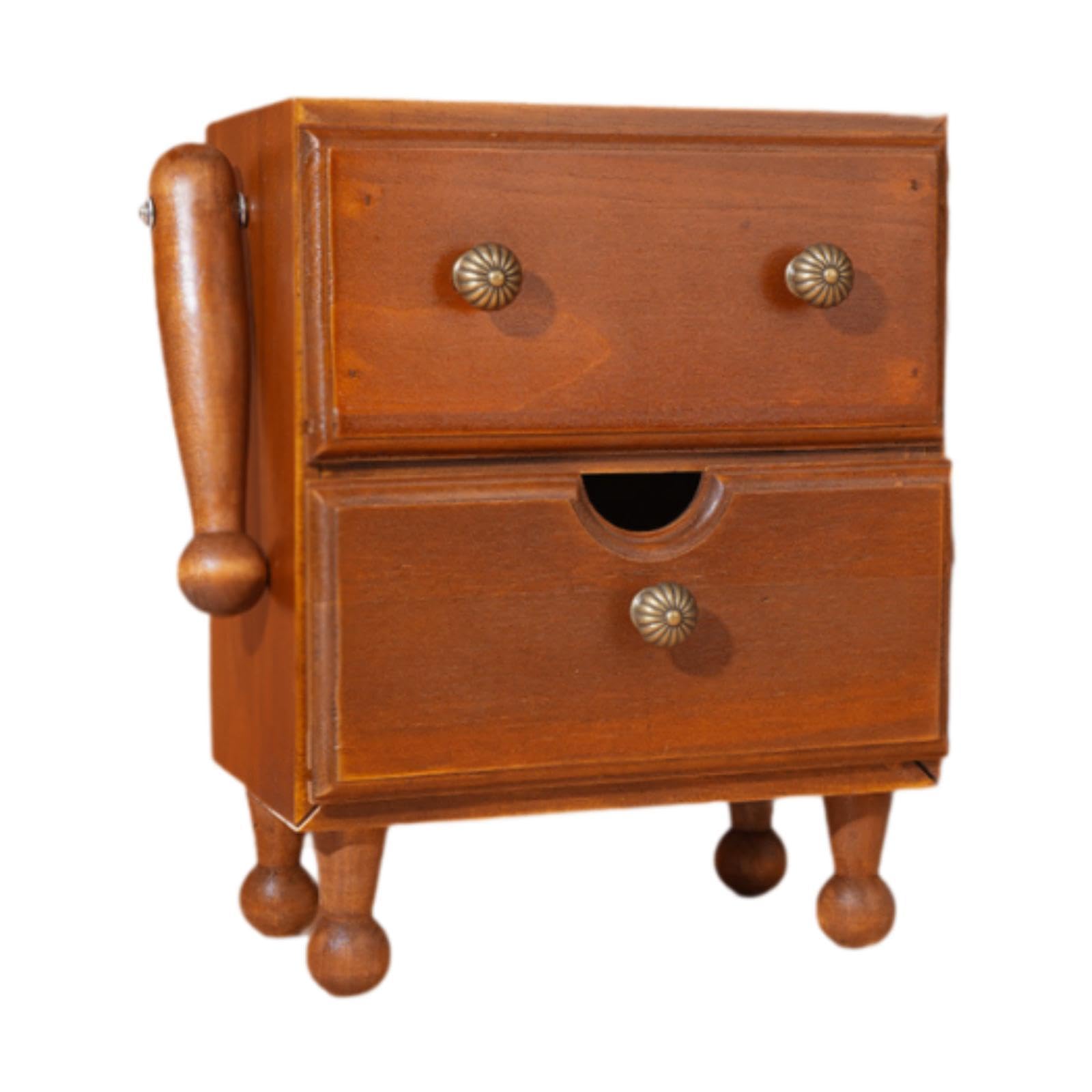 ATORSE Desk Drawer Organizer Dresser Wood Storage Drawer for School Dorm Countertop Brown-picture-21