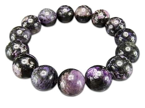 良質 チャロアイト 大玉　14㍉　天然石ブレスレット Amazon | [石街] 黒チャロアイト大玉14mmブレスレット3大