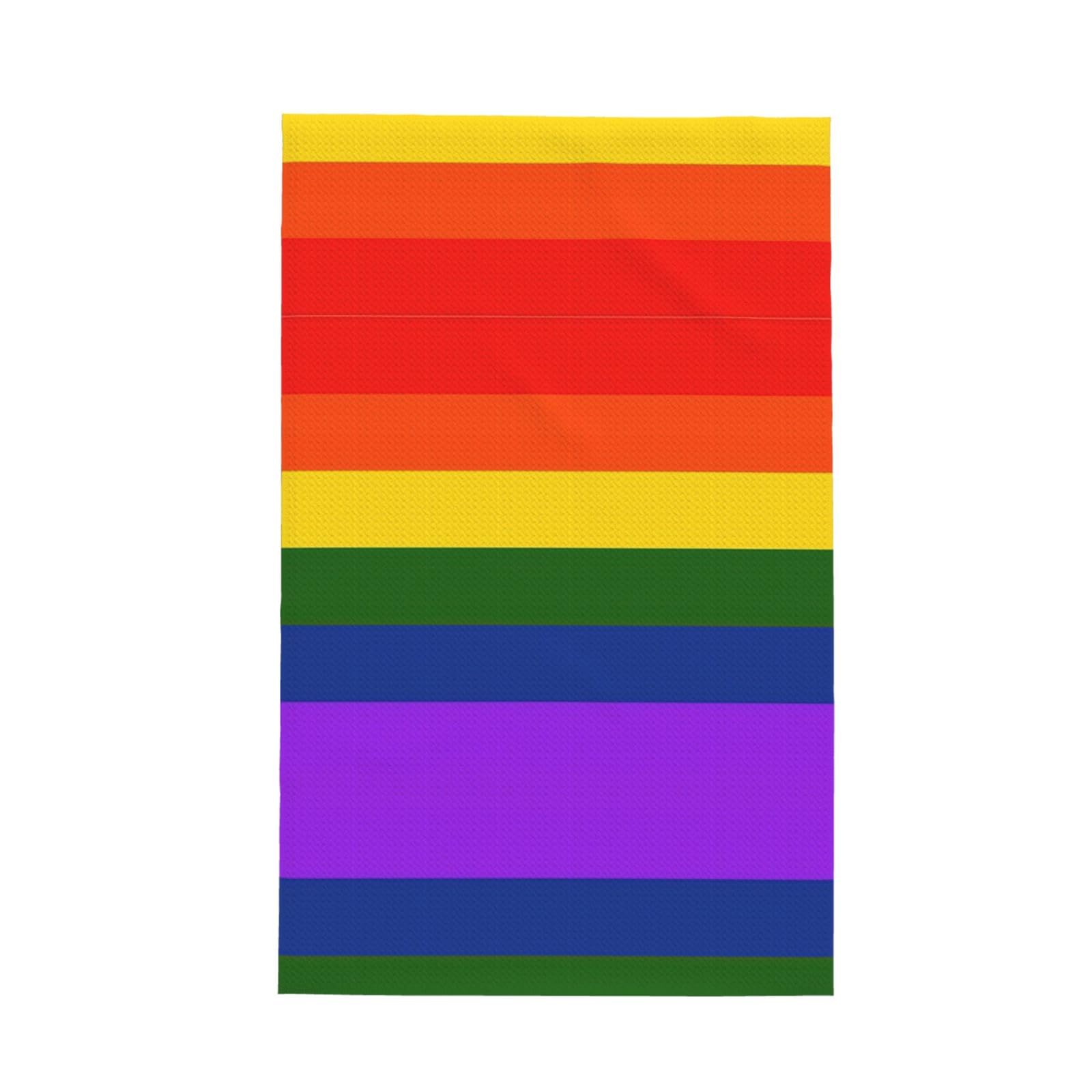 Uusnwaa Rainbow Flag Printed Waffle Microfiber Kitchen Towels