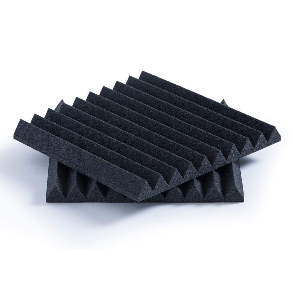 Panele akustyczne o grubości 5 cm 2 szt., studium w salonie dźwiękochłonne bawełniane studio nagrań Studio dźwiękochłonne panele piankowe (szary) (czarny)