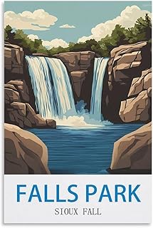 Rylvlrie Falls Park Sioux Falls South Dakota Vintage Travel Posters 08x12inch(20x30cm) Canvas Poster Wall Art Living Room Home Decor