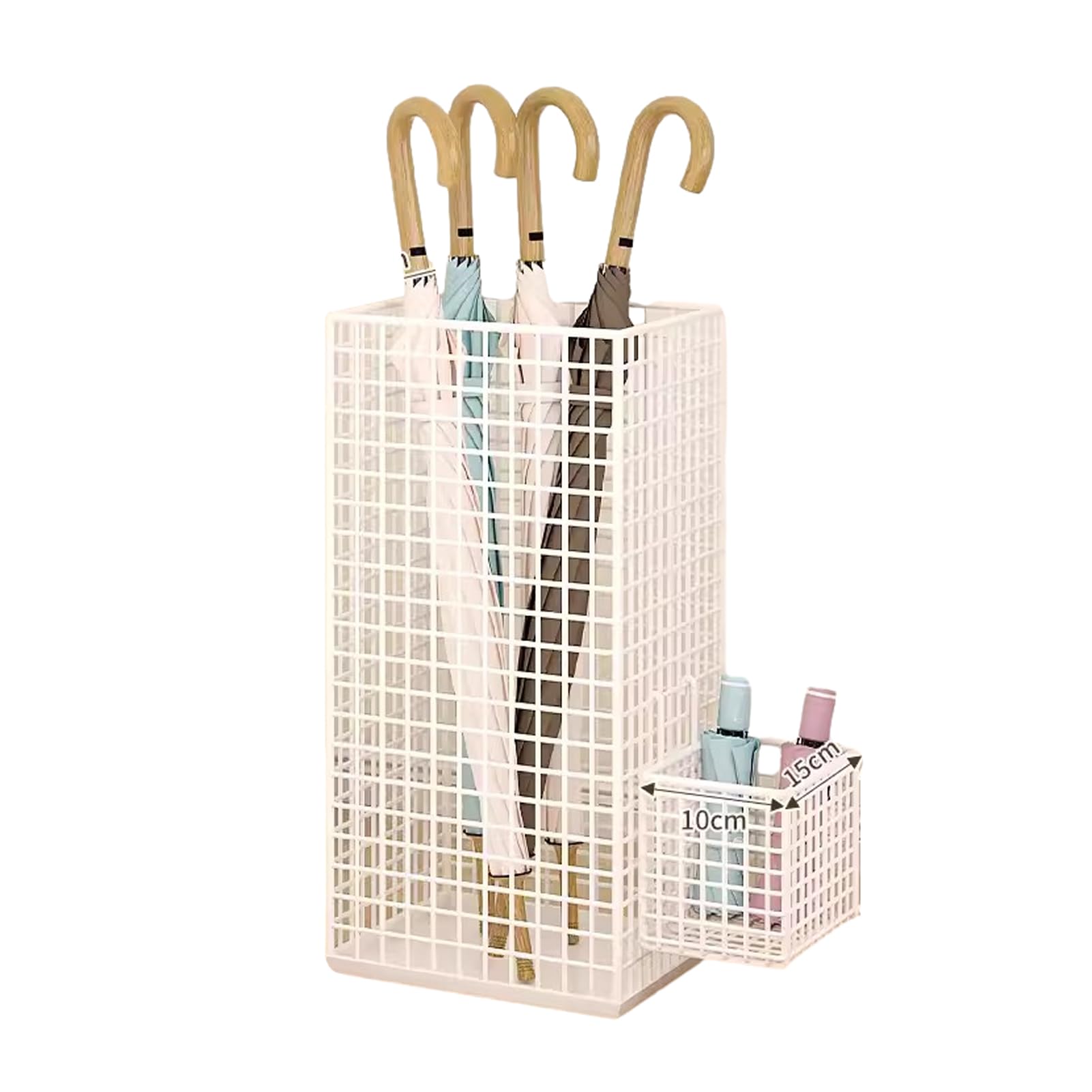 FCXWEVR Multi-Functional Umbrella Stand for Entryway Independent Umbrella Holder Decorative Cane Stand for Office & Home Stylish White Umbrella