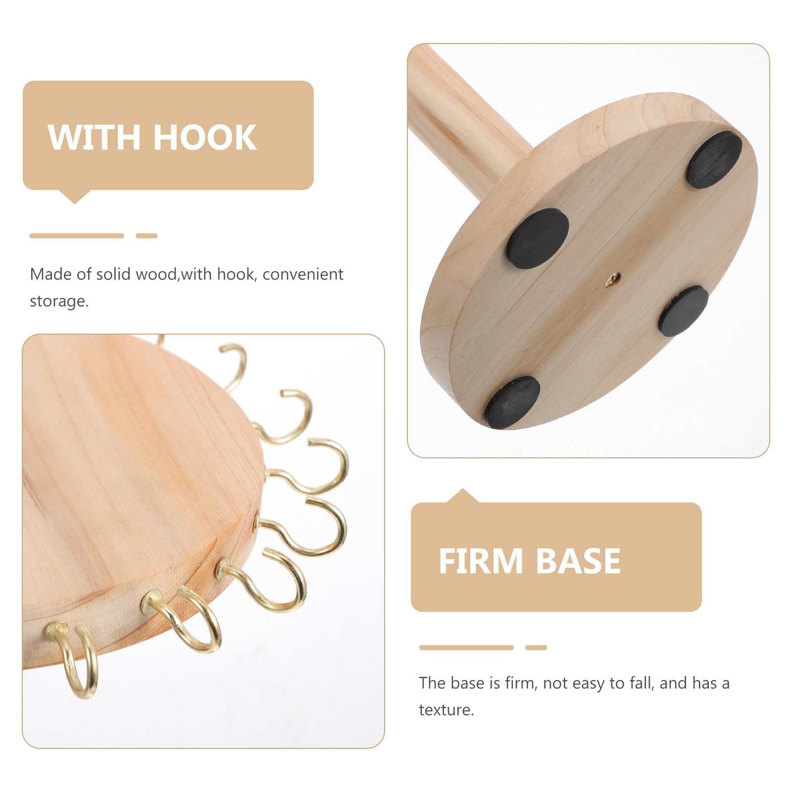 ERINGOGO Schmuckhalter Design Schmuckaufbewahrung Einfachem zur Holz Natürlichen Displayhalter für Halsketten und Ohrringe dem Tisch im Geschäft