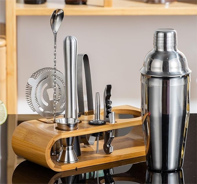 Set de Bartender 10 Piezas Coctelera Acero Inoxidable 350ml miniatura 5