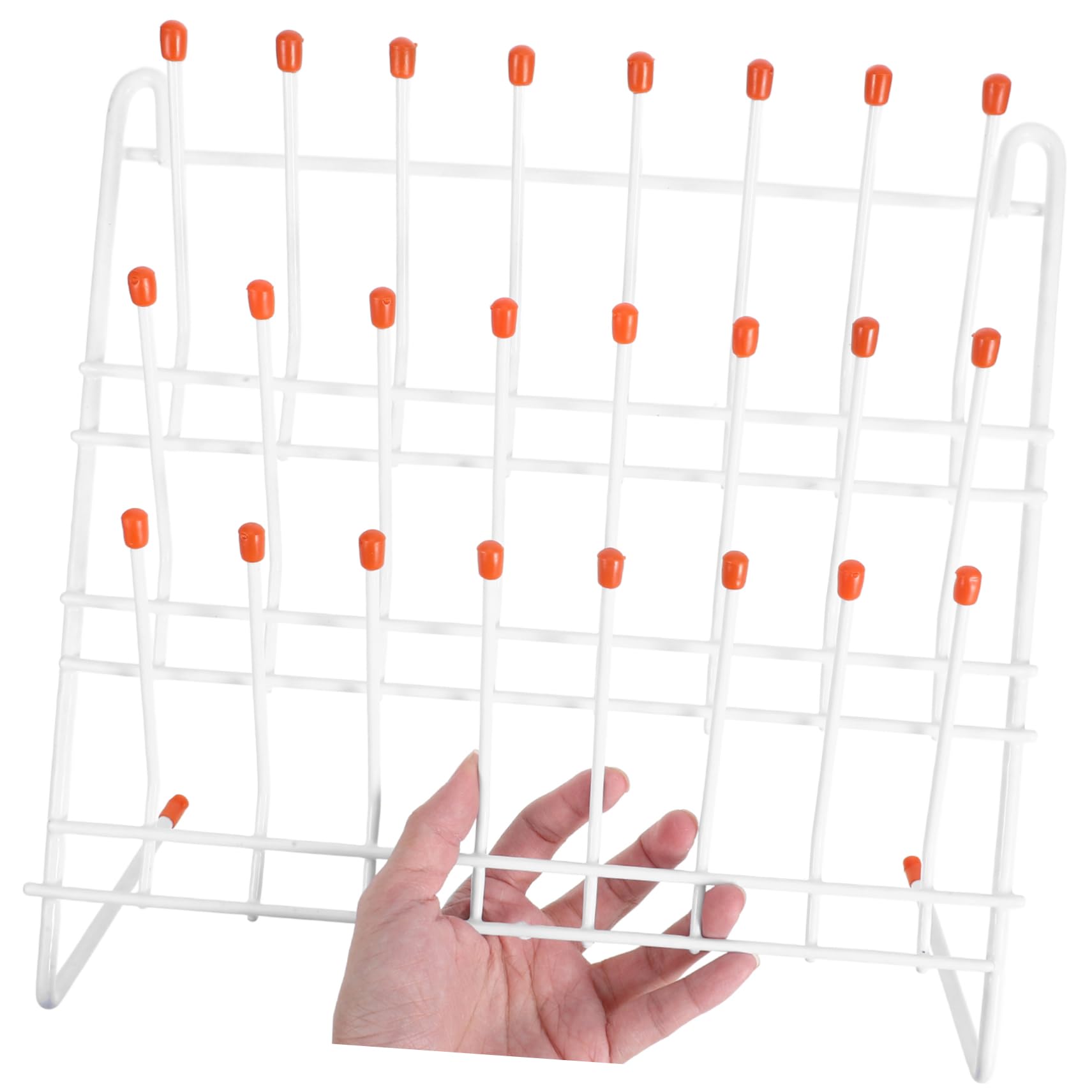 Ipetboom Rack Facile da Trasportare Bianco in Ferro Leggero di Essiccazione per Provette e Stoccaggio per Uso Scolastico di Becher e Provette da Laboratorio
