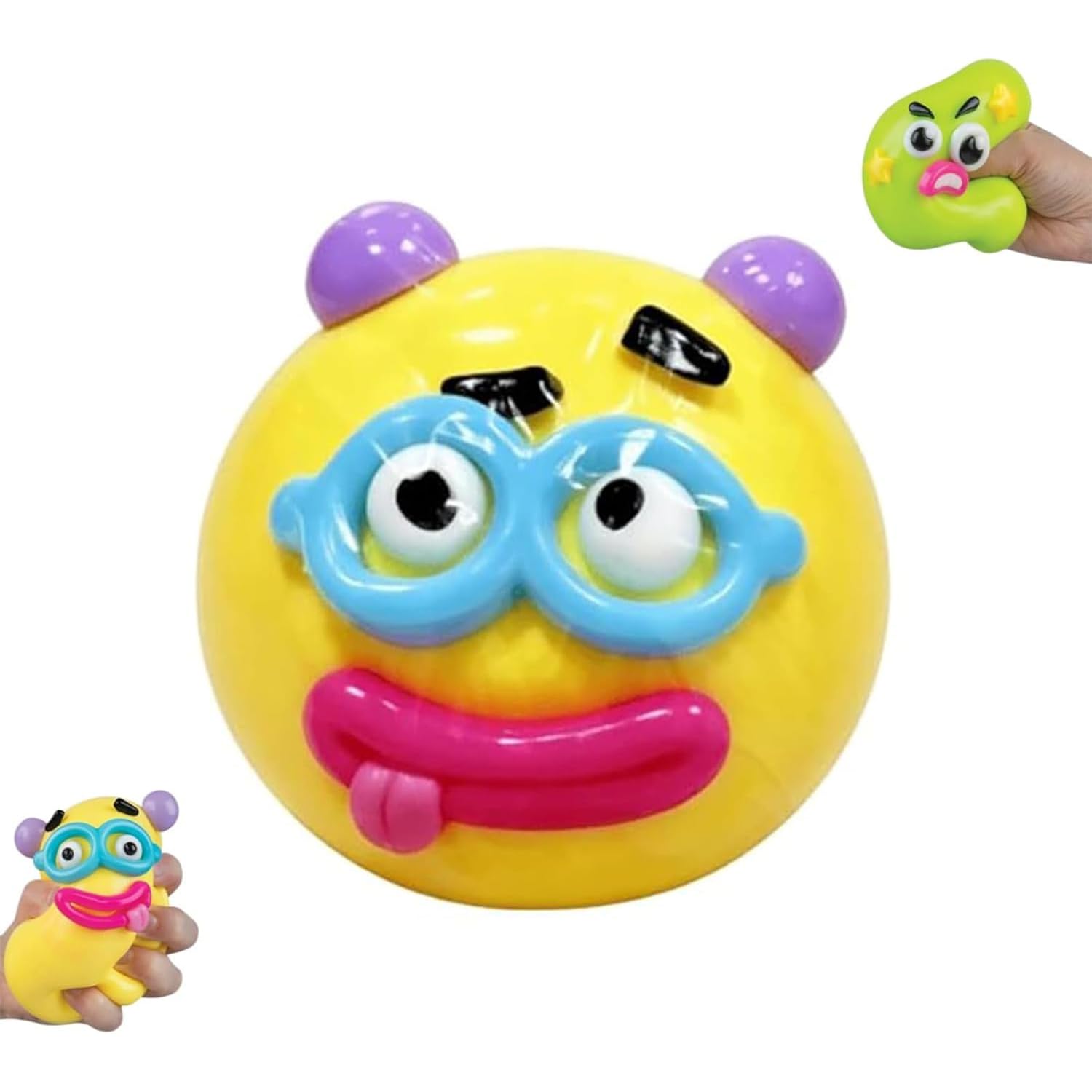 Smushers Sensory with Interchangeable Faces, Funny Curiosities Smushers Dog Face Swap Squishy, Soft Interchangeable Dog Face Swap Stress Relief Sensory Squeeze Toy for Adults (Yellow)
