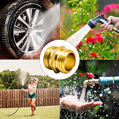 Twinkle Star 3/4 Inch Brass Garden Hose Adapter Double Male Quick Connector, 2 Pack #TOP4