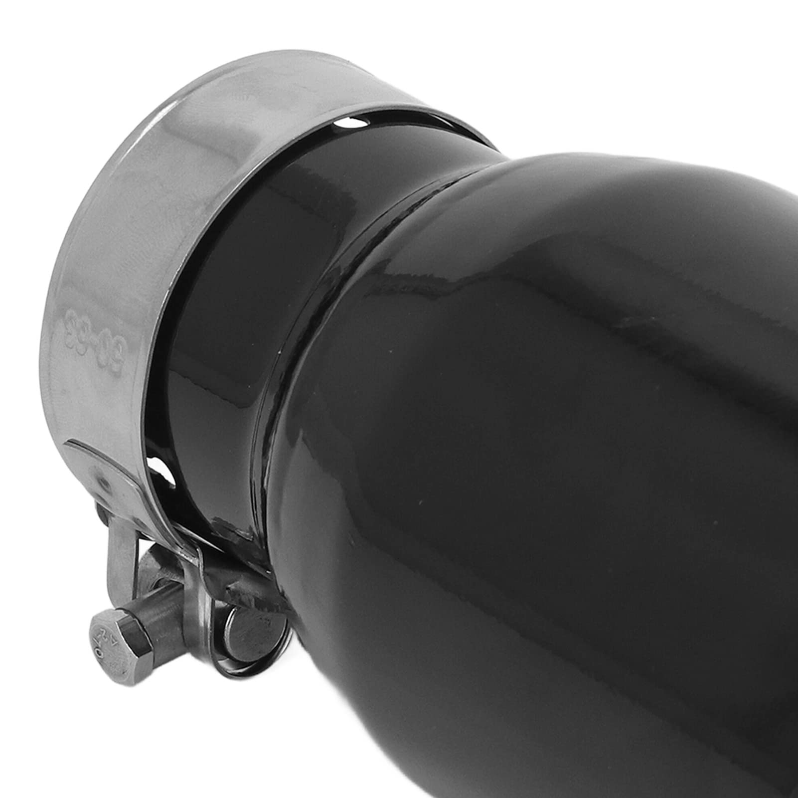 Aramox Terminale di Scarico, 160mm Punta di Scarico con Taglio Inclinato Ingresso Terminale di Scarico Auto 60mm Uscita 89mm Acciaio Inossidabile Nero per di Emissione