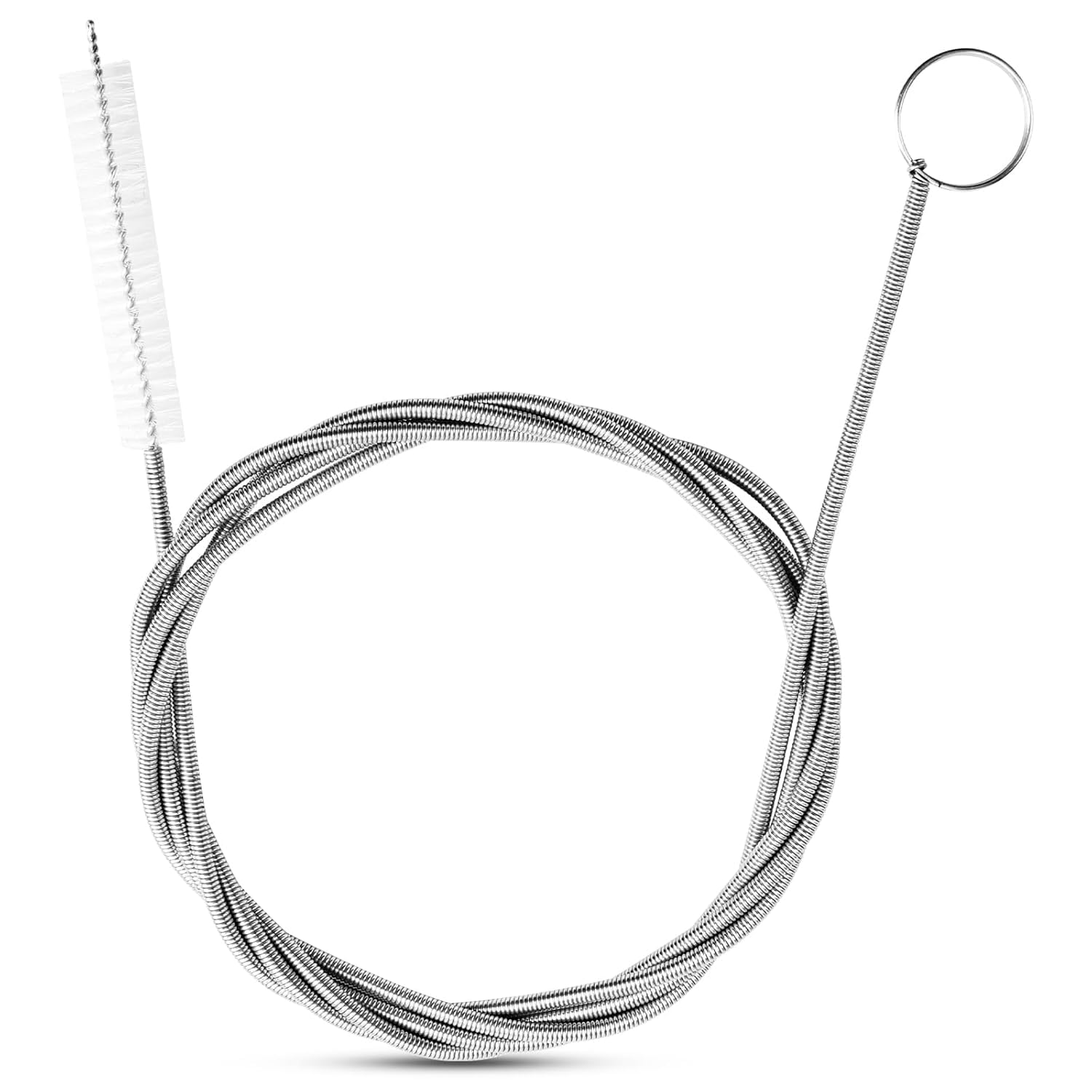 61-Inch Long Flexible Drain Brush | Pipe Cleaner Tool for Tubes, Straws, Sunroof Drains, Feeding Tubes | 8-Inch Brush Head | Long Pipe Cleaning Tool for Home, Kitchen, Aquarium (Pack of 1)-image-12
