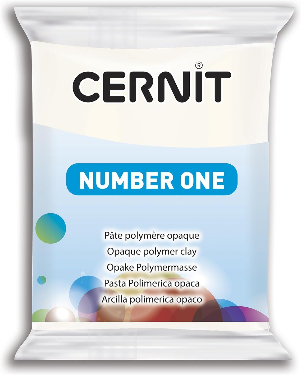 CERNIT CE0900056027C - A Pack of Polymer Clay Block - Number One Range - Modelling and Baking Clay - Opaque white Colour - 56 g block - Manufactured in Belgium