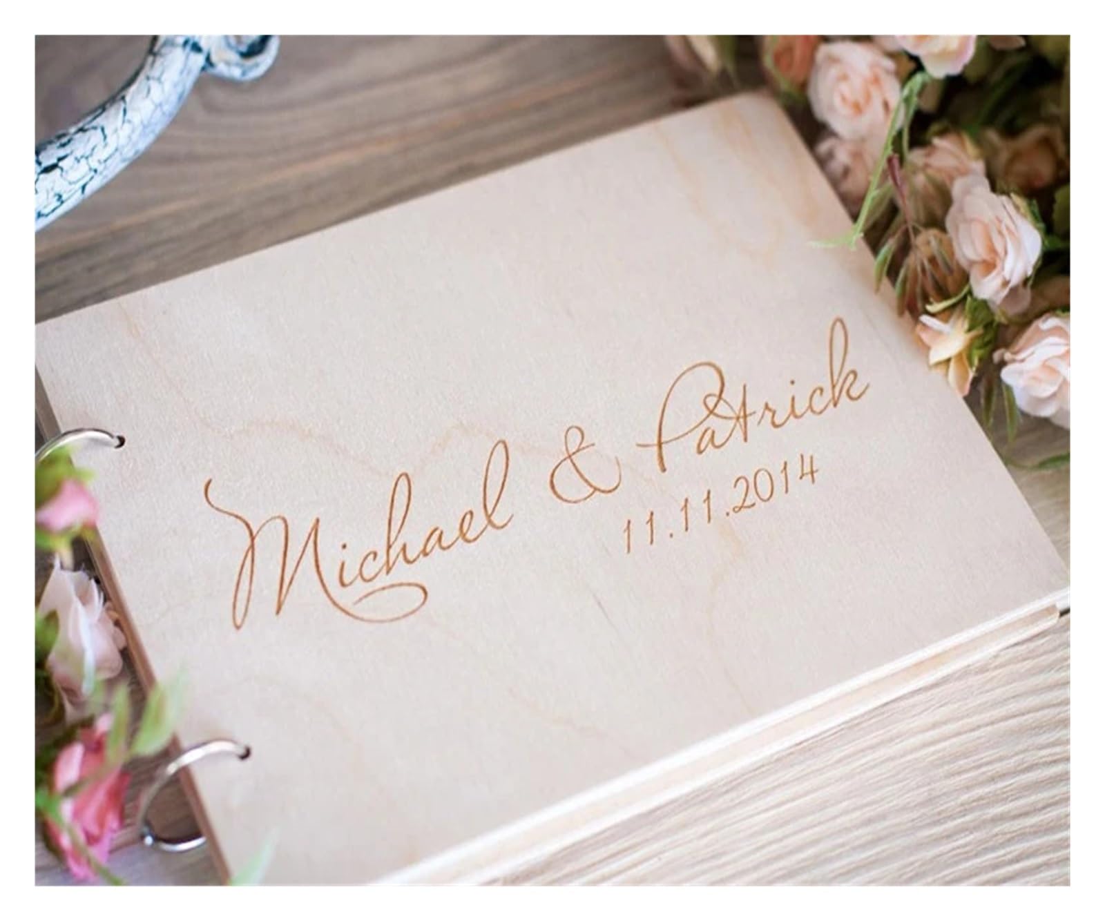 Libro Firmas Boda Álbum de Fotos Boda Madera