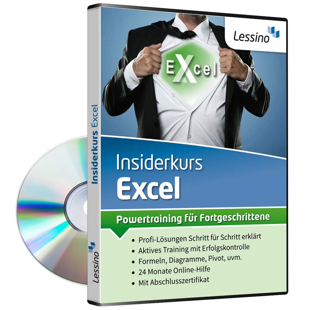 Excel Insiderkurs - Powertraining für Fortgeschrittene | Lernen Sie Schritt für Schritt Diagramme, Pivot, Formeln und Funktionen [1 Nutzer-Lizenz]