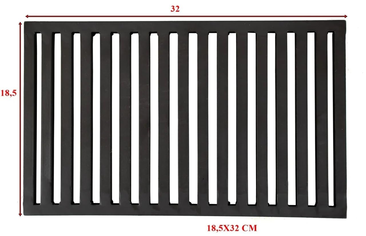 Ofenrost Eckrost für Kamin 18,5x32cm | 32x18,5cm Kaminrost Stahlgitterrost Ascherost Kaminrost Feuerrost Rost Ascherost Backofenrost Robuster Schwerlastrost | 185x320 mm | 320x185mm | Dicke 14mm