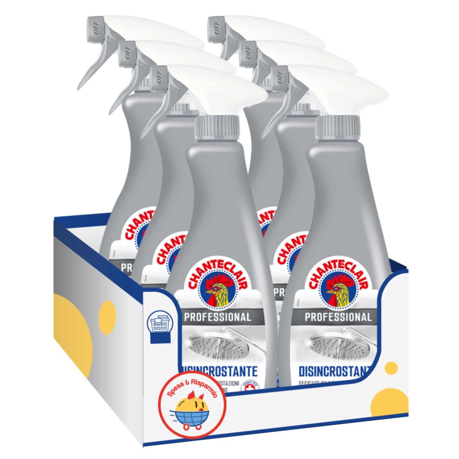 Disincrostante Forte Professionale Spray 700ml – Azione Anticalcare Potente – Superfici Brillanti (6 pezzi)