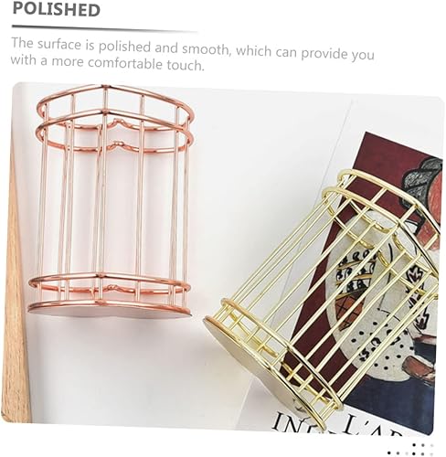 Miniatura 9 de iplusmile 2 soportes para bolígrafos, soporte de alambre de metal para escritorio, soporte para brochas de maquillaje, soporte para bolígrafos con