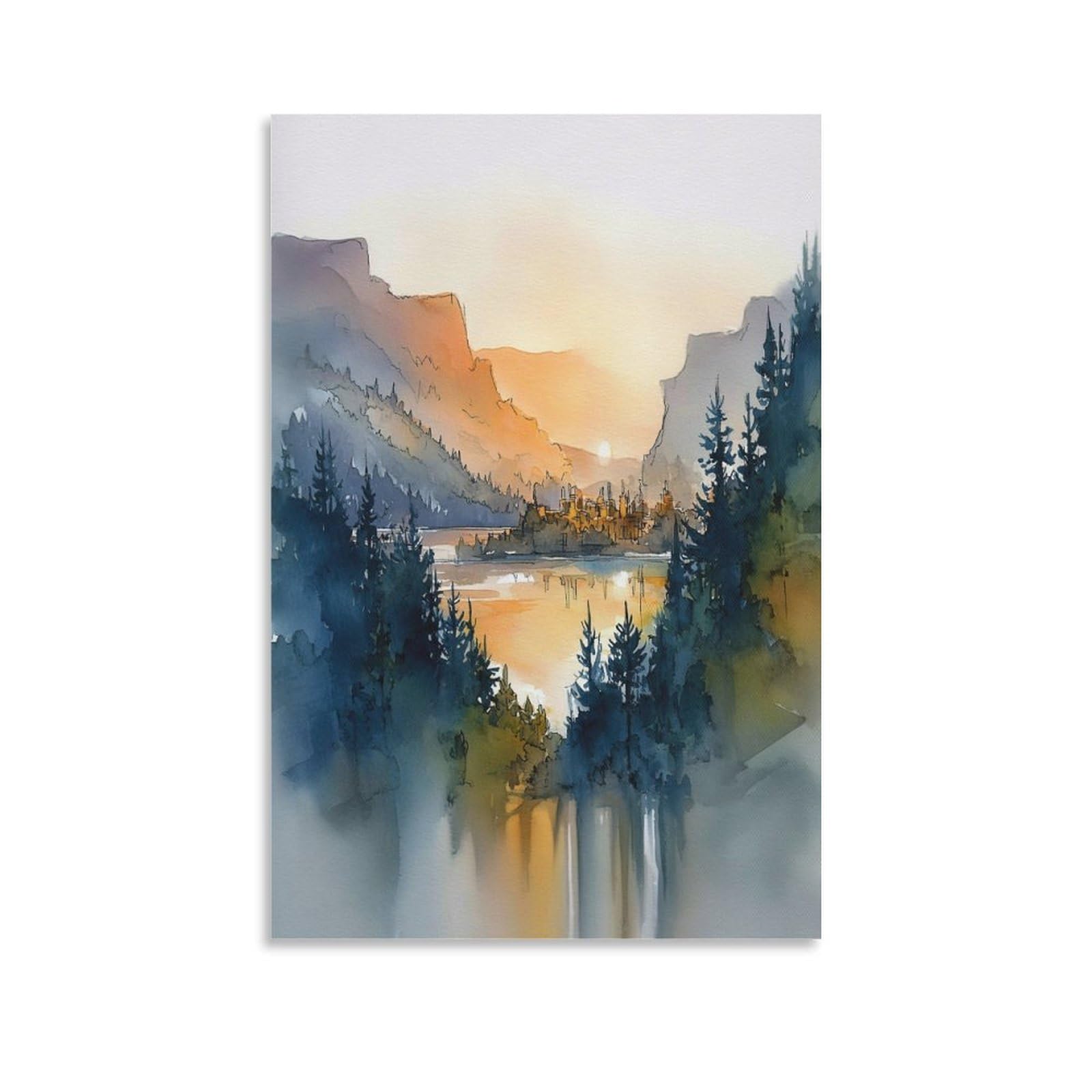 Oregon City 20x30inch(50x75cm) Vintage Travel Poster Watercolor Canvas Art