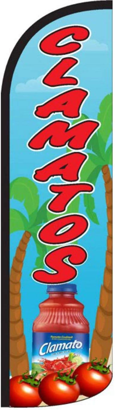 NEOPlex - "Clamatos" 12-Foot Windless Swooper Feather Flag (Flag ONLY)