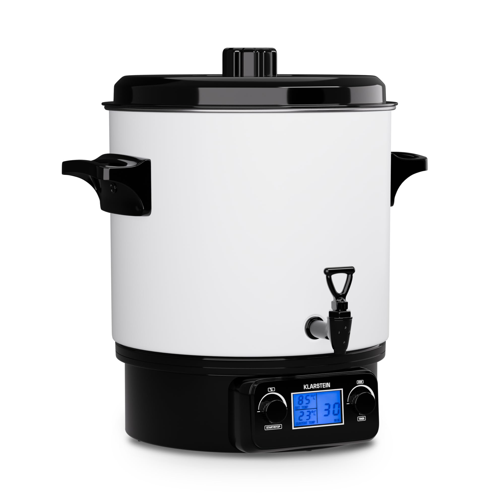 KLARSTEIN Bollitore Vin Brule, Distributore Bevande Calde, Dispenser Termico con Rubinetto 27 Litri, 1800W Acciaio Inossidabile, Thermos Bollitore Acqua Calda e tè, Pentola Bollitore Kit Vin Brulè