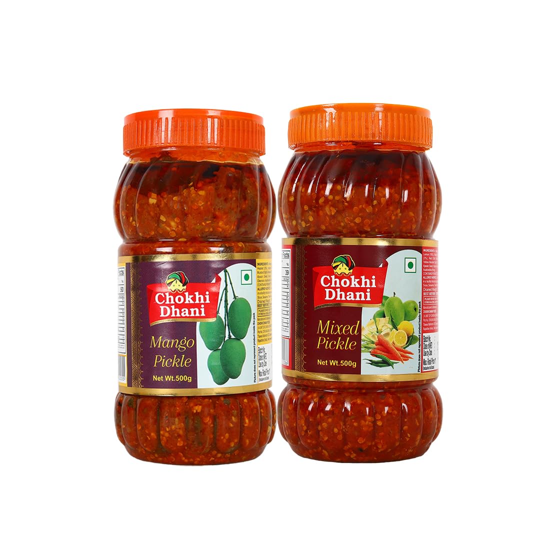Chokhi Dhani Mango Pickle 500g and Mixed Pickle 500g |Diwali Gift Hampers| Gift Pack for Diwali| Gift Box (B0CRH89MY7) Amazon Price History, Amazon Price Tracker
