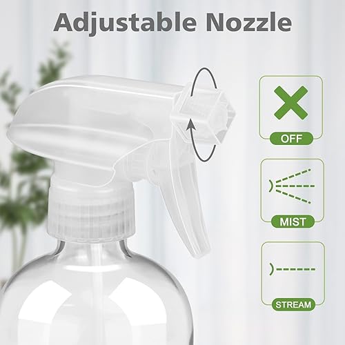 Miniatura 2 de Botellas de vidrio con protección de funda de silicona, recipientes vacíos recargables de 16 onzas, botellas de spray reutilizables con boquilla