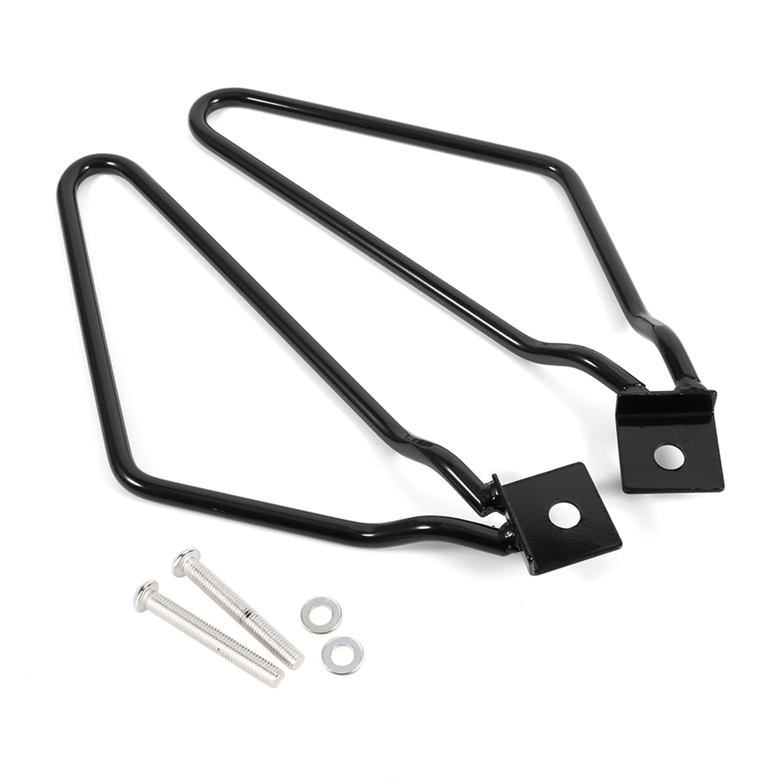 Cocoarm 2 x uchwyt na sakwy motocyklowe, czarny, żelazny, chromowany, pasuje do XL883/1200 HD1450/1584