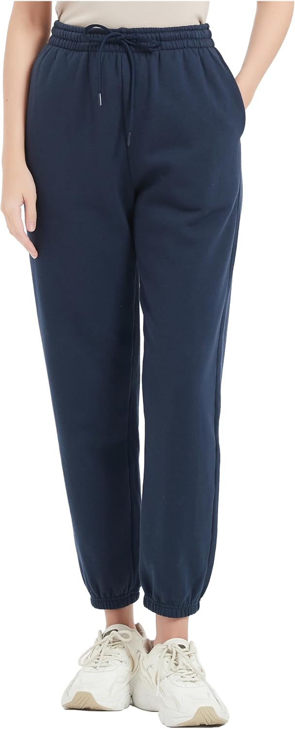 Tronjori Womens High Waisted Pull on Baggy Fleece Lined Sweatpants Fall Winter Athletic Joggers Lounge Trousers Cinch Bottom