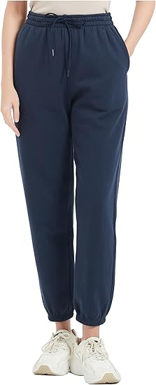 Tronjori Dames hoge taille pull-on baggy fleece gevoerde