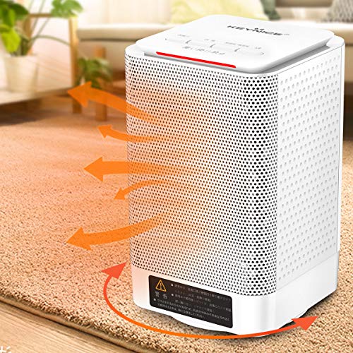 【2020年最新改良版】 KEYNICE ヒーター 小型 ファンヒーター 首振り 電気ストーブ セラミックヒーター 電気ファンヒーター 3段階切替 速暖 コンパクト 足元 省エネ 暖房器具 ホワイト