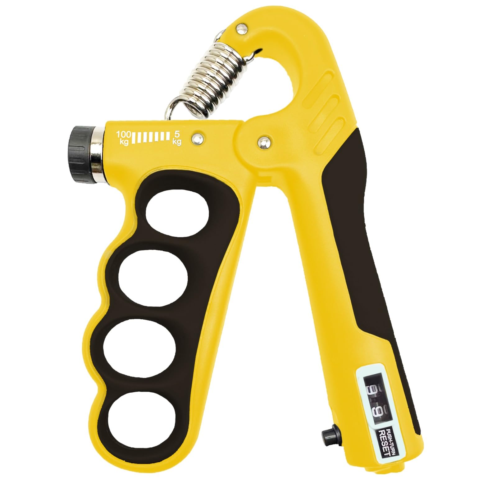 Adjustable Hand Gripper (5kg–100kg) | Metal Hand Gripper Combo with Counter for Hand Strength Training (Yellow & Black) Pack of 1-image-34