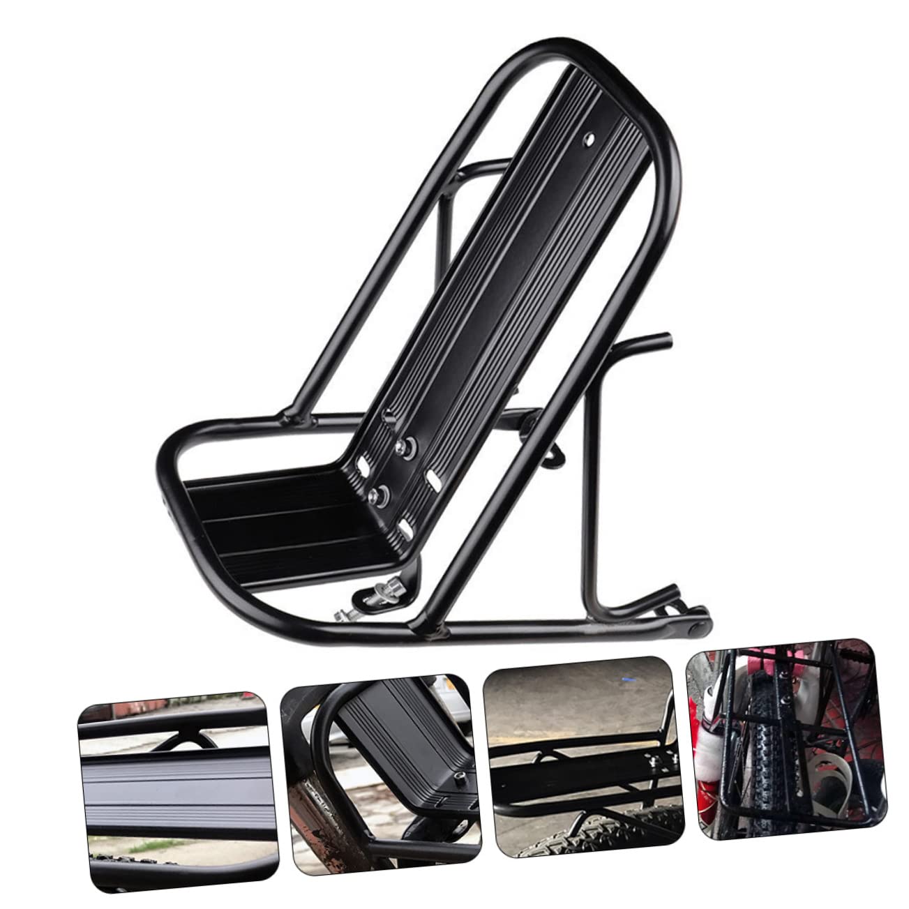 MUSISALY Multi-Function Bike Front Rack Durable Wear-Resistant Bike Bag Holder Easy Installation for Mountain Biking Lightweight Design for Convenient Transport