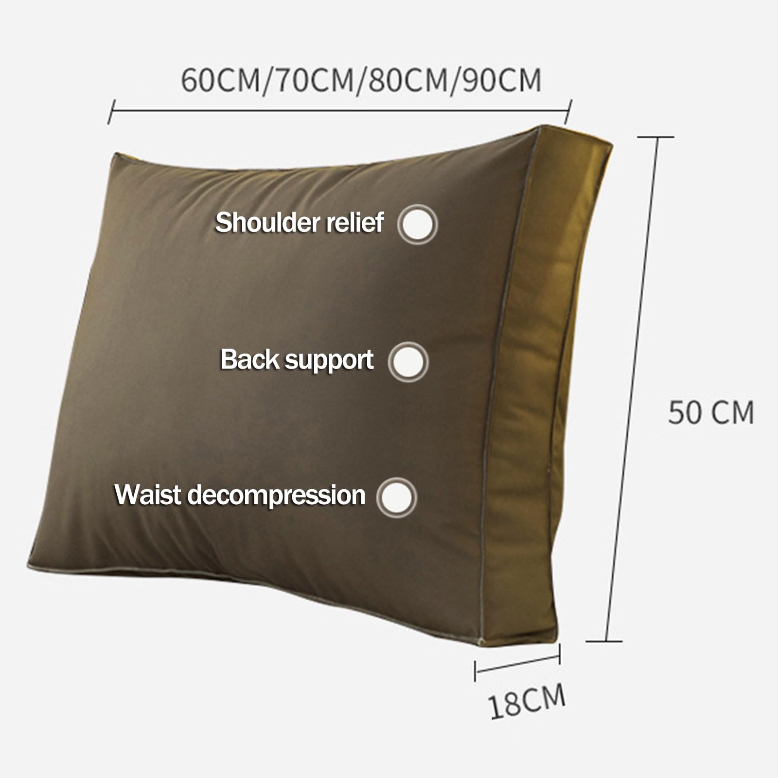 Cojín de respaldo con tecnología de almohada de lectura tapizada de tela, suave y cómodo, cojín de apoyo para el respaldo del cabecero para sofá cama, cojín de posicionamiento con funda extraíble (1